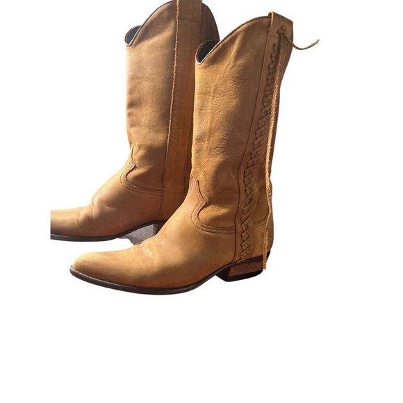 Guess by Georges Marciano Womens Mid Calf Suede Boots Brown Size 7.5 Y2K Western - Picture 2 of 10